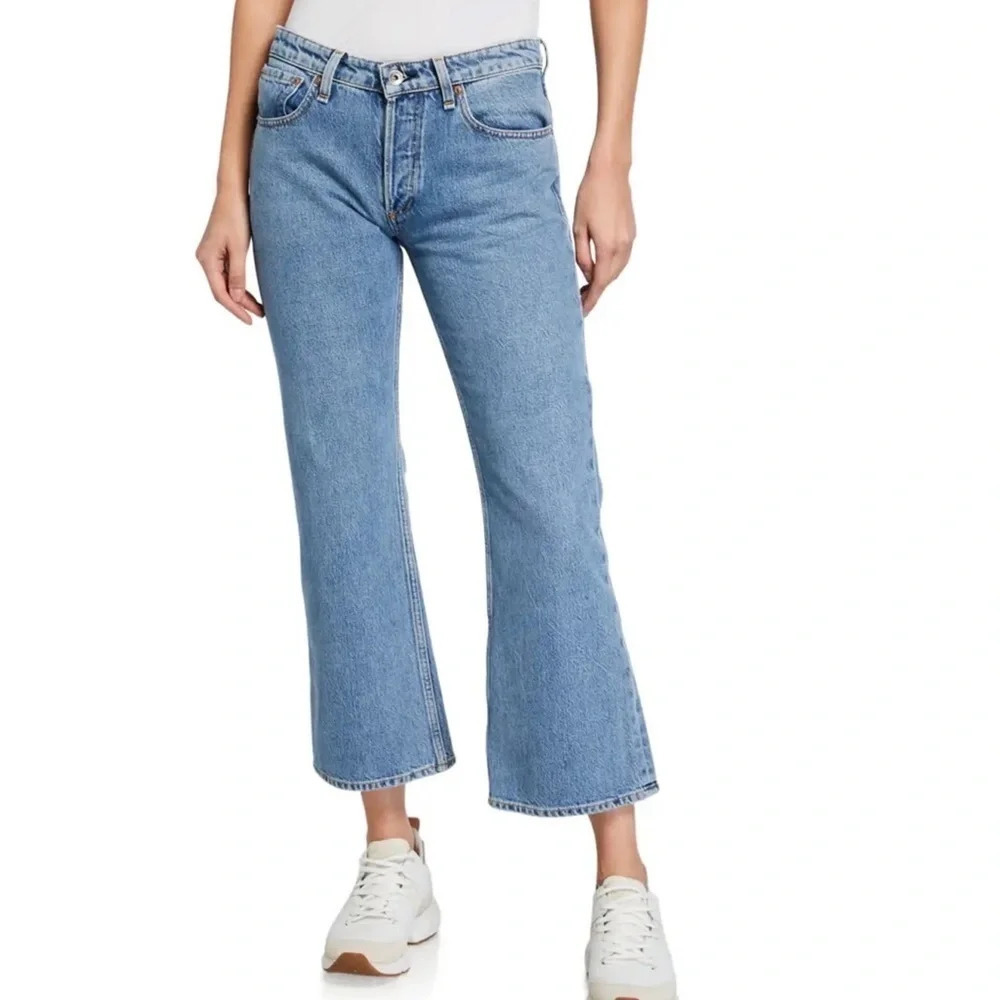 Rag & Bone Rosa Mid-Rise Cropped Flare Jeans Denim Casual Women’s 25